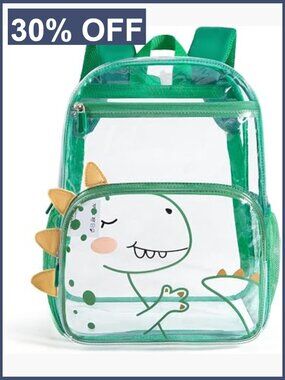 Clear Backpack Heavy Duty Dinosaur Transparent for School Travel
